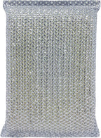 LOLA Wonder Non-Scratch Scouring Pad, Large Knitted Flat Wire Cloth Fibers w/Foam Sponge Core, Assorted Colors (Gold or Silver), 1 Pack