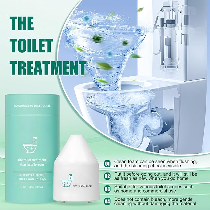 Krazy Clean Toilet Cleaner, Krazy Clean Pro 10 Years Toilet Bowl Cleaners, Crazy Cleans Toilets Bowl Cleaning, Long-Lasting Fresh Scent, Automatically Refreshes Toilet