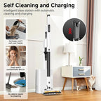 Self Clean and Empty Cordless Vacuum Cleaner with 2.5L Dust Base, Powerful Suction Handheld Vacuum, Auto Empty System, HEPA Filtration, Stick Vacuum for Pet Hair, Hardwood and Carpet, Black