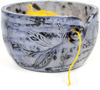 Exquisite Premium Yarn Ball Storage Bowls | Hand Painted Lovely Decor Yet Functional Yarn Dispenser (Small (6 x 3 x 6 Inches), Ash Grey)