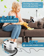 Handheld Steam Cleaner, 2500W Powerful 15sec Heat-up Multipurpose Steamer, 3-Level Temp, 37OZ Pressurized Deep Cleaning Steamer with 10 pcs Accessories for Window, Grease, Car, Home