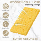 Zhengmy 100 Pieces Sponges Bulk Sponges Kitchen Compressed Sponge Natural Dish Sponge Compressed Wood Pulp Cleaning Without Scratching for Kitchen Bathroom, 3.9 x 2.4 x 0.12 Inch (Yellow)