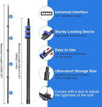 DOBEN 12-Foot Carbon Fiber Window Cleaner Tool with Telescopic Extension Pole, Rotating Scrubber & Squeegee - Durable Lightweight Design for Indoor/Outdoor Glass Cleaning