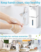 Automatic Foaming Soap Dispenser Touchless 380ml/12.8oz Rechargeable Hand Soap Dispenser Wall Mounted 4 Levels Adjustable Foam Soap Pump for Bathroom Kitchen Dish Soap