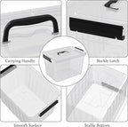 Cand 20 quart clear latching tote, 4 packs plastic storage boxes for organising