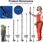 Garden Hoe Stirrup Hoe Weeding Tools, 2-in-1 Garden Hoe for Weeding with 62.6" Adjustable Handle, Heavy Duty Gardening Tools with 4 Tines for Weeding, Loosening, Digging and Cultivation