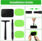 Xindell Windshield Cleaner Tool – Inside Car Window Cleaning Kit with 22“ Detachable Handle, Interior Windshield Squeegee for Clear Vision, Auto Detailing Kit for Car, Home & Outdoor Windows