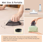 Newbealer Travel Iron with Global Voltage, 100-240V Mini Dry Iron for Clothes (No Steam), Max 300W, 60s Heat Up, 302℉ Non-Stick Ceramic Soleplate, 0.8lbs Ultra-Lightweight (Brown)