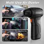 Compressed Air Duster - 200,000RPM Electric Air Duster, Canned Air Blower Alternative for PC, Keyboard, Building Toys, Campfire, Leaf, Home Cleaning (Orange)