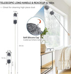 Microfiber Duster Kit High Reach Ceiling Fan Duster with Extendable Pole 100" Telescoping Cobweb Duster for Cleaning, Bendable Head Washable Duster for Ceiling, Fan, Furniture