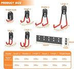 TORACK 24 PCS Garage Storage Hooks with Tracks, Wall Mount Tool Organizer for Garden Tools, Ladders, Cords, Folding Chairs, Shovels and Rakes, Shelving Hooks for Keyhole Style Shelving Units