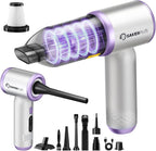 Mini Vacuum Cleaner, 3 in 1 Cordless Handheld Vacuum Cleaners, 18000Pa High Power Car Vacuum Cleaner with Brushless Motor,Adjustable Car Vaccum Portable for Cars,Desktop-DBS03 (Sliver and Purple)