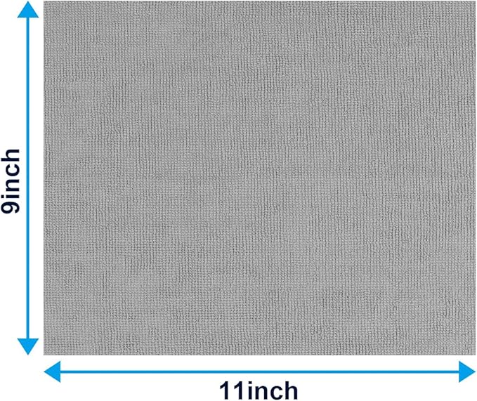 GLIMGLINT Microfiber Cleaning Cloth, 100 Pack Cleaning Rags, Lint-Free, Ultra Absorbent Reusable Paper Towels for Home, Kitchen, Car, Garage or Shop, Dish Rags, 11" x 9", Grey