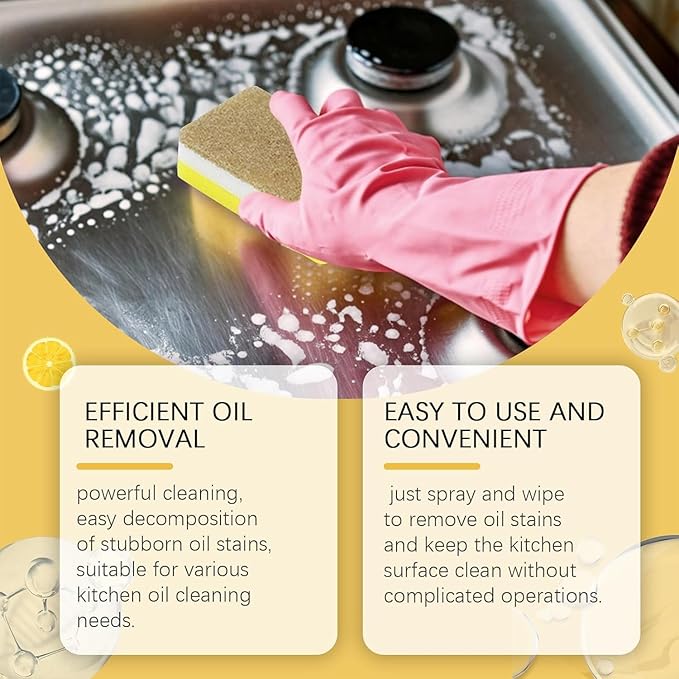 All in One Cabinet Cleaner, Kitchen Cabinet Cleaners and Polishers, 3.38 Oz All Purpose Kitchens Heavy Oil Cleaning Agent, For Stove,Oven,Dishwasher,Appliances (1)