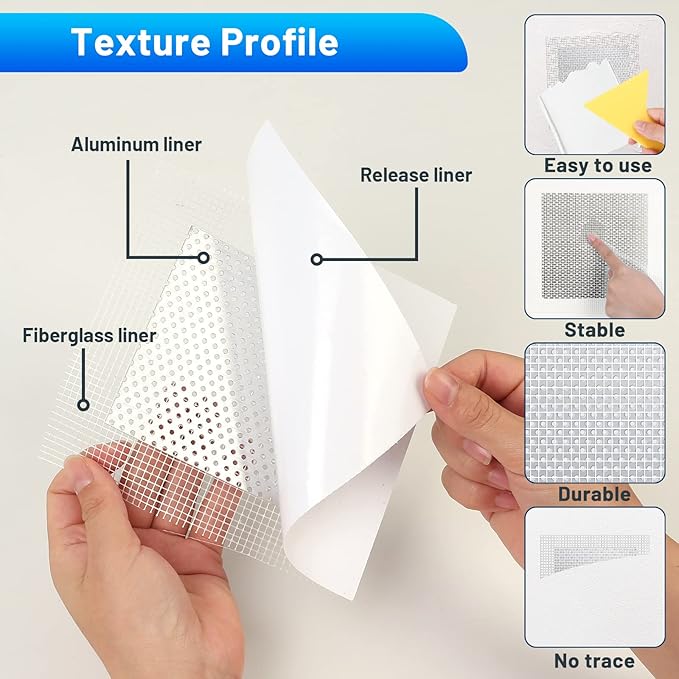 Mckanti 8 Pack 4 Inch Drywall Repair Kit, Aluminum Drywall Patch Wall Repair Patch Kit, Large Hole Patch Repair for Drywall,Heavy Duty Dry Wall Hole Repair Patch