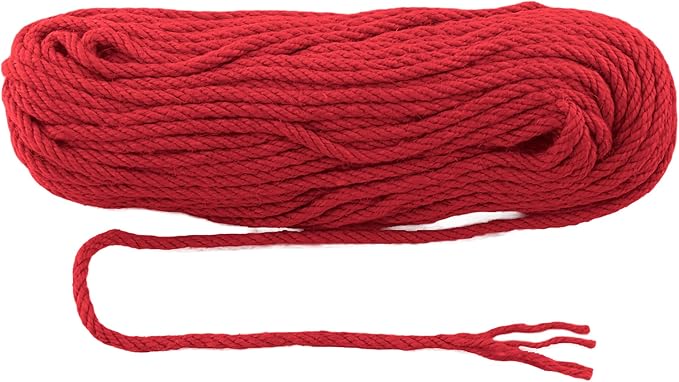 6mm x 150 Feet Red Jute Rope, Twine for Gardening Tomato Climbing Plant Tie Floristry Crafts Gift Wrapping Packing Decor