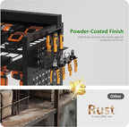 Power Tool Organizer Rolling Tool Cart with Charging Station & Power Tool Organizer - 3-Tier Rolling Utility Cart for Garage Workshop Storage