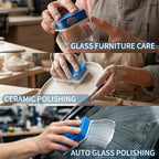 Glass Polish kit,3.38Fl Oz cerium oxide glass polish compound with polishing brush,glass scratch remove,Oil Film Cleaner,Glass Cleaner, Removes Stains and Water Spots, for Cars Glass and Mirror