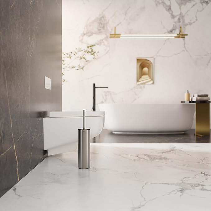 Toilet Brush and Holder,Stainless Steel Toilet Brushes for Bathroom with Holder 2pack Brushed Nickel