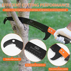 Manual Pole Saw for Tree Trimming, 14 FT Pruning Saw with 6-Section Stainless Steel Handle, Sharp steel Blade, Easy to Carry and Lightweight Extendable Design for Garden & Tree Maintenance