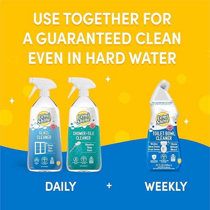 Lemi Shine Toilet Bowl Cleaner, Bleach-Free, Removes Tough Stains and Odor, Award-Winning (24 oz., 6 Pack)