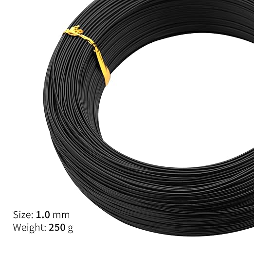 Black-1.0-Anodized Aluminum Bonsai Training Wire 250g Large Roll,Many Size to Choose,KSVZS Bendable Metal Wire for Crafts,Sculpting,Armature and Daily Use,Necessities for Family