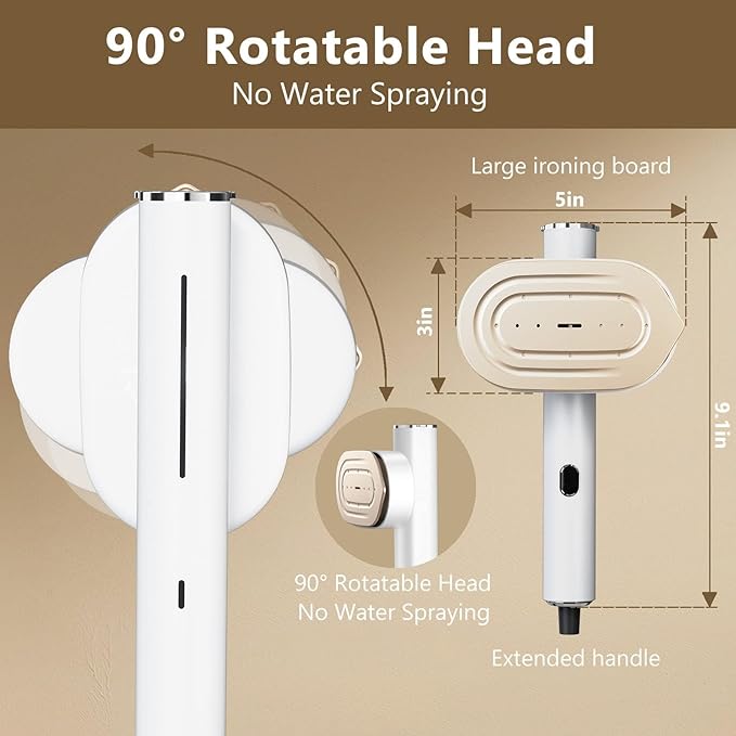 Portable Steamer For Clothes Travel Mini Steamer and Iron Fast 10s Heat-Up, Horizontal and Vertical 1200W Effortless Wrinkle Removal, Garment Steamer and Iron for Travel Office Home(110-120V)