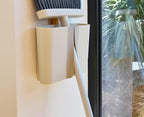 Joseph Joseph CleanTech Wall-Mounted, Adjustable Long Handle Broom Sweeper with Dust-Shield Storage, Indoor Sweeping Floor Brush with Soft Bristles