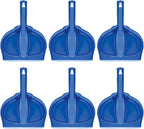 LOLA Clip On Dust Pan & Brush Set, 6 Pack, w/Easy Dust, Dirt & Debris Catching Rubber Lip, Flagged Fiber Bristled Brush, Hang Hole for Easy Storage