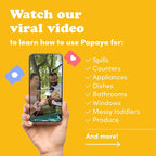 Papaya Reusable Paper Towels 2-Pack - 2 Sheets + 1 Hooks, Quick Drying, No Odor, 1 Sheet Replaces 17 Rolls, Washable Kitchen Cloth, Sustainable Dish Sponge, Eco Friendly Gift