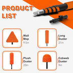 20FT Reach Duster Cleaner Kit, Dusters for Cleaning with Extension Pole, Baseboard & Wall and Window Cleaner Mop for Fan Blades, High Ceiling and Cobweb