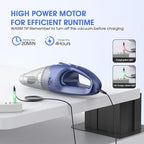 Handheld Vacuum Cordless Rechargeable – 6000Pa Mini Hand Held Vacuum, LED Light, 20–25 Mins Runtime, USB Charging, 500ML Cup – Lightweight Small Vacuum Cleaner Cordless for Car/Office/Home