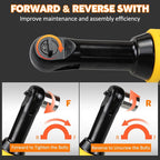 3/8" Cordless Ratchet Wrench Set,60Ft-lbs Extended Electric Ratchet Wrench, 400 RPM Chargeable Power Ratchet Driver with 2 X 21V Lithium-Ion Battery,7 Sockets, 3" Extension Bar, 1/4" Adapter