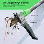 Grootpow WP5 Heavy Duty Weed Puller Tool, Stand Up Dandelion Weeder with 40" Handle, 3 Claws & Fiberglass Foot Pedal, Weeding Tool Made with Cast-Iron, Easily Remove Weeds Without Bending or Kneeling