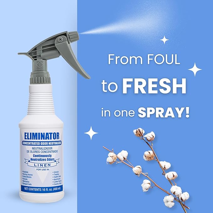 Eliminator Air Freshener and Odor Neutralizer: Industrial-Strength Odor Elimination with Advanced Molecular Technology for 24-Hour Freshness - Transform Your Space Instantly (Linen)