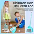 Roshtia 3 Pcs Mini Broom with Dustpan for Kids Broom and Dustpan Set Toddler Cleaning Set Boys Girls Small Cleaning for Kitchen Bathroom Pet (Yellow,Red,Green)