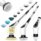 Electric Spin Scrubber, Cordless Cleaning Brush, Shower Scrubber with 8 Brush Heads, Power Scrubber Dual Speeds with Adjustable Extension Handle, IPX7 Waterproof for Bathtub Floor Tile Car-B