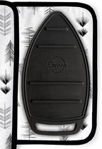 Encasa Homes Ironing Mat/Pad (Small 28"x20") with 3mm Padding & Silicone Iron Rest for Steam Pressing on Tabletop or Bed - Heat Resistant, Portable, Quilting & Travel Blanket - Black Arrow