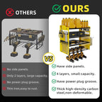 Power Tool Organizer Wall Mount with 4-Drill Holders-400Lbs Load Heavy Duty Metal 4-Layers Garage Storage and Organization Adjustable Battery Tools Rack Utility Racks Gifts for Men