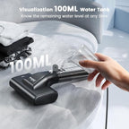Portable Steamer for Clothes, 1200W Handheld 2-in-1 Steamer & Iron - 100ML Large Water Tank, 10s Fast Heat Up, 15mins Steaming Garment Steamer for Travel, Home Use