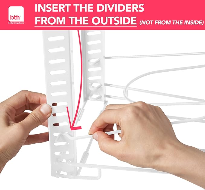 BTH Adjustable Pot Lid Organizer for Cabinet - Kitchen Storage Rack 6 Adjustable Shelves, Pot Lid Holder, Pan and Pot Rack Organizer, Pantry & Inside Cabinet Organizer (13” Clearance)