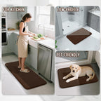 Yimobra Bathroom Runner 60"x24", Non Slip Memory Foam Bath Mat, Super Soft Water Absorbent Hallway Carpet, Machine Washable Rug for Vanity Tub Shower, Brown