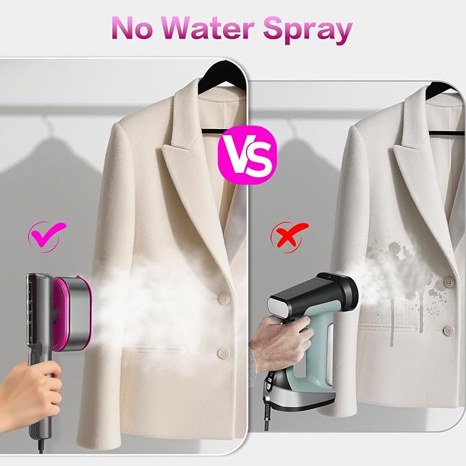 Handheld Garment Steamer 15-Second Fast Heat-Up 5 Mode LCD Touch Display Portable 1200W Steamer for Clothes 110ml Tank Wet/Dry Ironing for Travel Home & Business