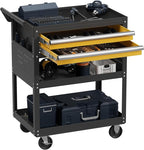 5-Tier Rolling Tool Cart on Wheels, Tool Storage Organizer for Mechanic, Heavy Duty Utility Cart with Drawers, Pegboards, Locking System, Suitable for Garage, Workshop, Warehouse