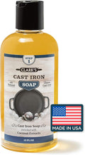CLARK'S Cast Iron Cleaner 12 oz, Made in USA, Plant Based Coconut Cast Iron Soap for Skillets, Griddles Etc. - Protects, and Restores Cookware