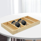 Luxshiny Sunglass Storage Organizer Tray with 5 Compartments Eyewear Holder Display for Desktop Glasses Storage and Eyeglasses Box