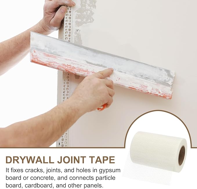 PATIKIL Drywall Repair Mesh Tape, 8 inch x 164 ft Fiberglass Repair Patch Self-Adhesive Dry Wall Joint Tape 9 Mesh Wall Hole Crack and Seam Patch, White