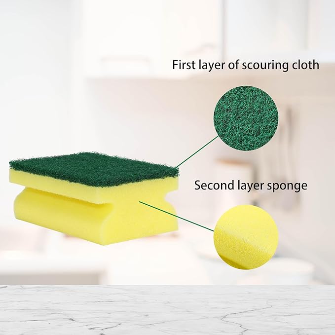 Kitchen Sponges, Heavy Duty Dish Sponges for Cleaning Kitchen, Dishes, Bathroom, 6-Pack Cleaning Sponge