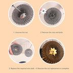 Stainless Steel Wool Scrubber with Long Handle, Handheld Scrubbing Cleaner Brush Scrubbing Scouring Pad Cleansing Supplies for Pots Pans Grills (Gold)