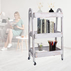 3-Tier Rolling Utility Cart with Lockable Wheels Storage Slim Storage Heavy Duty Cart Mobile Shelving Unit Craft Narrow Organizer for Bathroom Laundry Kitchen (Vintage Grey)